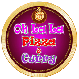 OH LA LA Pizza & Indisch curry logo.